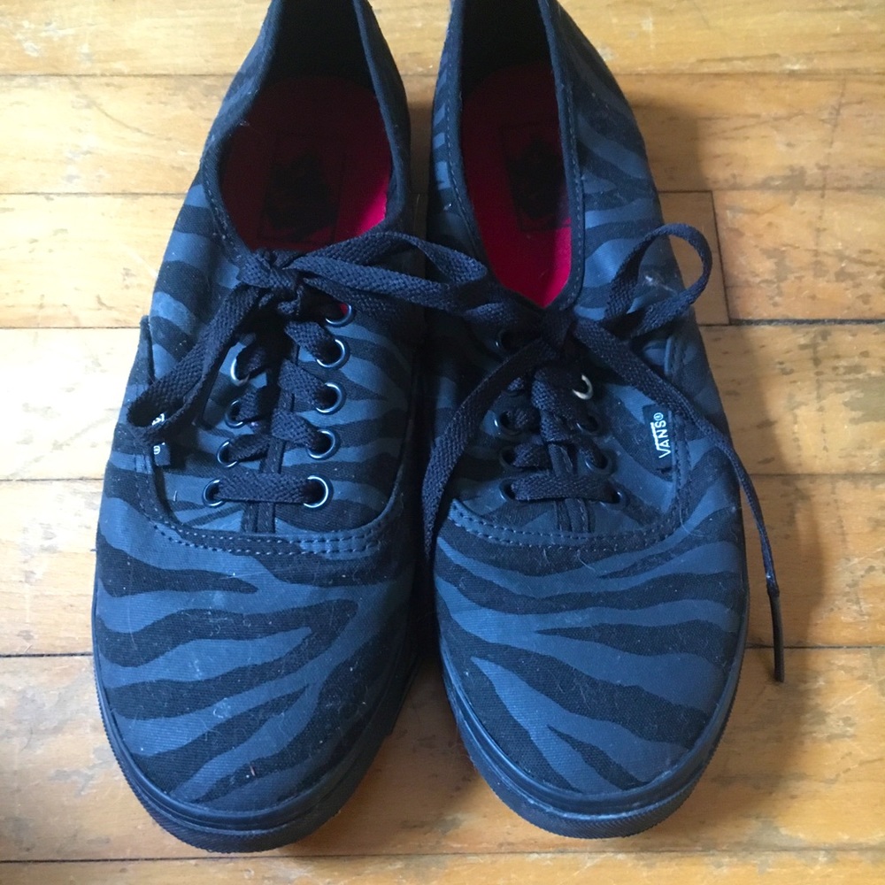 Vans Black Zebra Print Sneakers